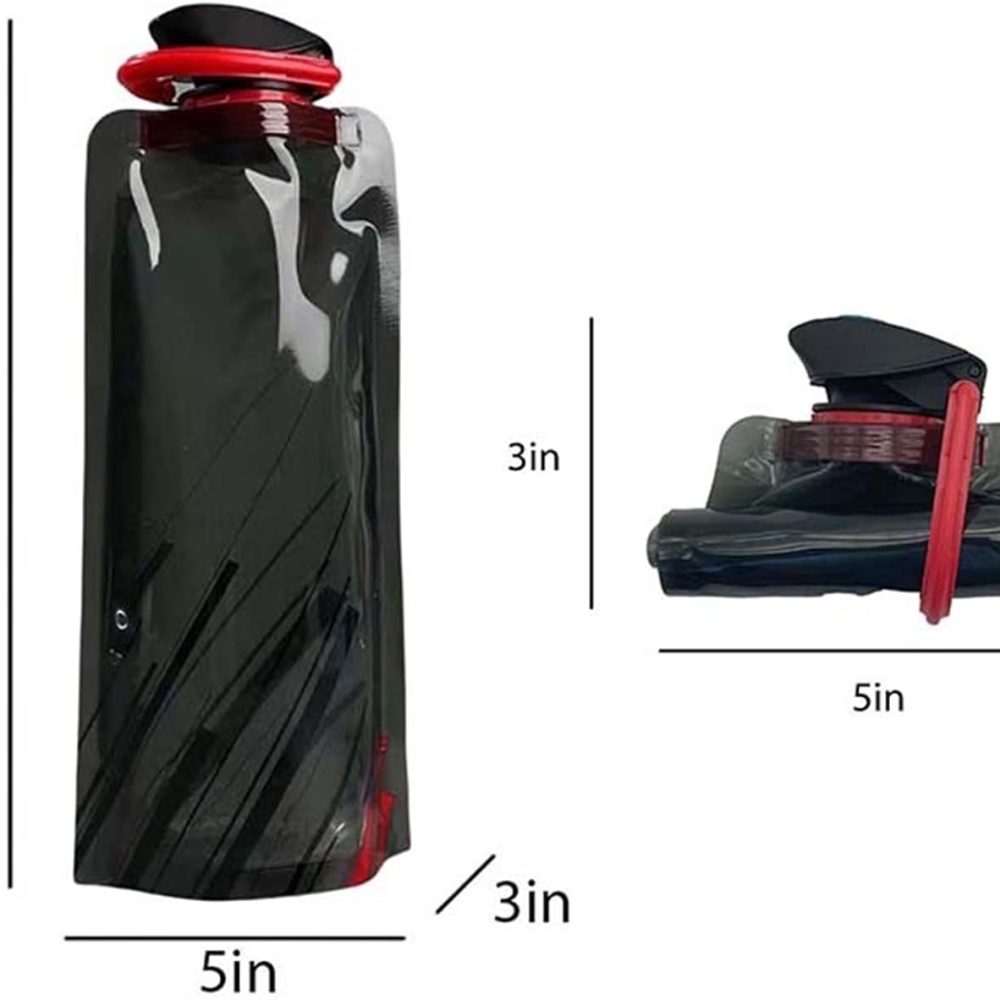 4 Pack 25oz Collapsible Water Bottles, 4 Colors Reusable Leakproof Water Bags for Drinking, Foldable Flat Water Bottles with Clasp for Outdoor Sports Camping Traveling Biking - Image 4