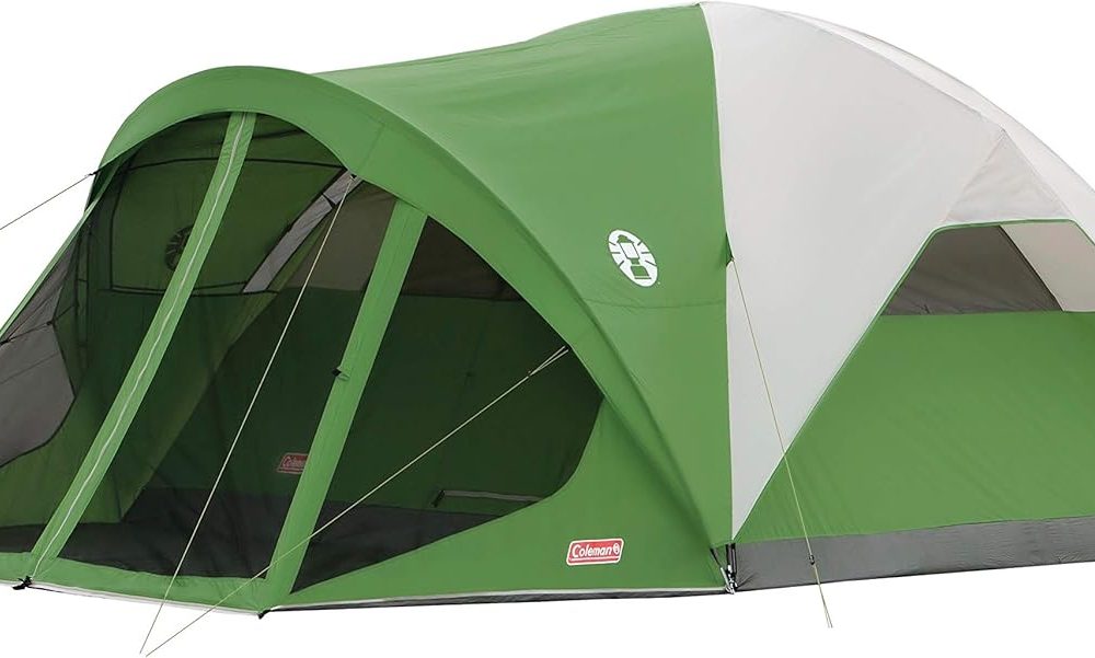 Coleman Evanston Screened Camping Tent, 6/8 Person Weatherproof Tent with Roomy Interior Includes Rainfly, Carry Bag, Easy Setup and Screened-In Porch