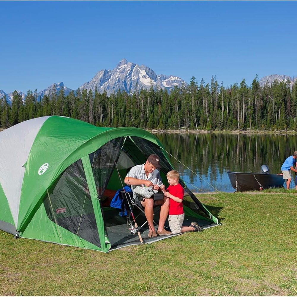 Coleman Evanston Screened Camping Tent, 6/8 Person Weatherproof Tent with Roomy Interior Includes Rainfly, Carry Bag, Easy Setup and Screened-In Porch - Image 5
