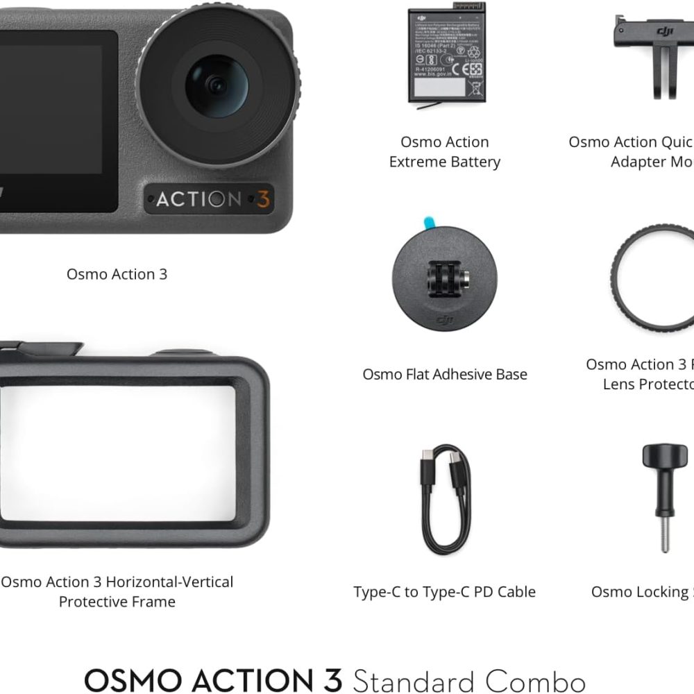 DJI Osmo Action 3 Standard Combo, Waterproof Action Camera with 4K HDR & Super-Wide FOV, 10-Bit Color Depth, HorizonSteady, Cold Resistant & Long-Lasting, Vlogging Camera for YouTube - Image 5